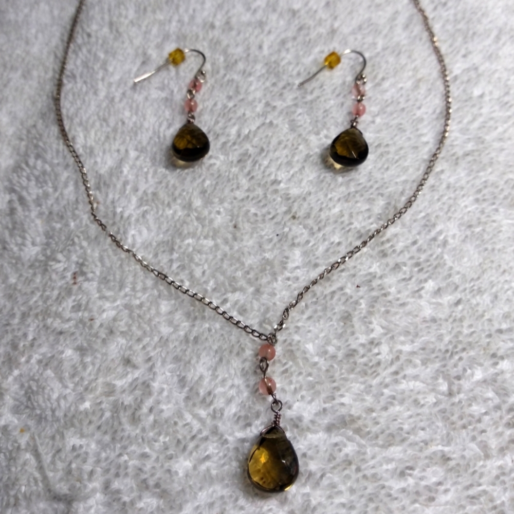 Sterling Silver Necklace & Earrings Set